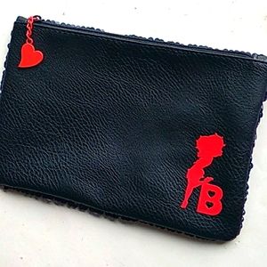 Betty Boop Black Sequin Makeup Bag